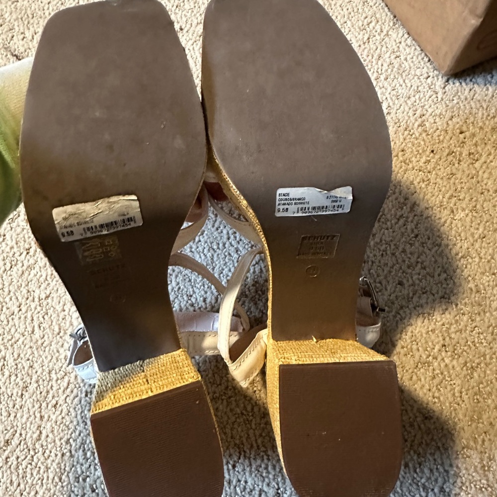 NWOT Schutz Stacie chunky raffia heels - Picture 5 of 6